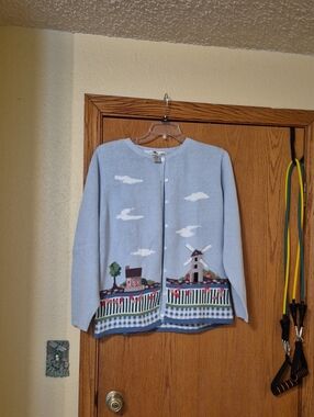 Claire Murray Nantucket Cardigan Sweater 90's Vintage NWOT Sz L